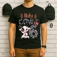 Holy Cow I'm 6 Birthday 6th Cow Farm Animals Bday T-Shirt thumb 6