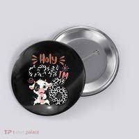 Holy Cow I'm 6 Birthday 6th Cow Farm Animals Bday Button thumb 0