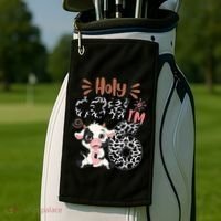 Holy Cow I'm 6 Birthday 6th Cow Farm Animals Bday Golf Towel thumb 2