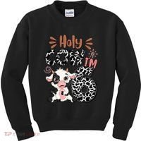 Holy Cow I'm 6 Birthday 6th Cow Farm Animals Bday Kids Sweatshirt thumb 0