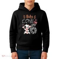 Holy Cow I'm 6 Birthday 6th Cow Farm Animals Bday Kids Hoodie thumb 4