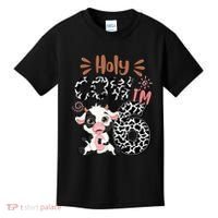 Holy Cow I'm 6 Birthday 6th Cow Farm Animals Bday Kids T-Shirt thumb 0