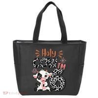 Holy Cow I'm 6 Birthday 6th Cow Farm Animals Bday Tote Bag thumb 0