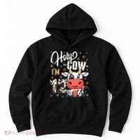 Holy Cow I'm Twelve 12 Year Old Cow Farm Theme 12th Birthday Hoodie thumb 0