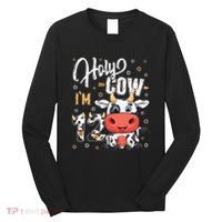 Holy Cow I'm Twelve 12 Year Old Cow Farm Theme 12th Birthday Long Sleeve Shirt thumb 0