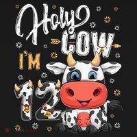 Holy Cow I'm Twelve 12 Year Old Cow Farm Theme 12th Birthday T-Shirt thumb 7
