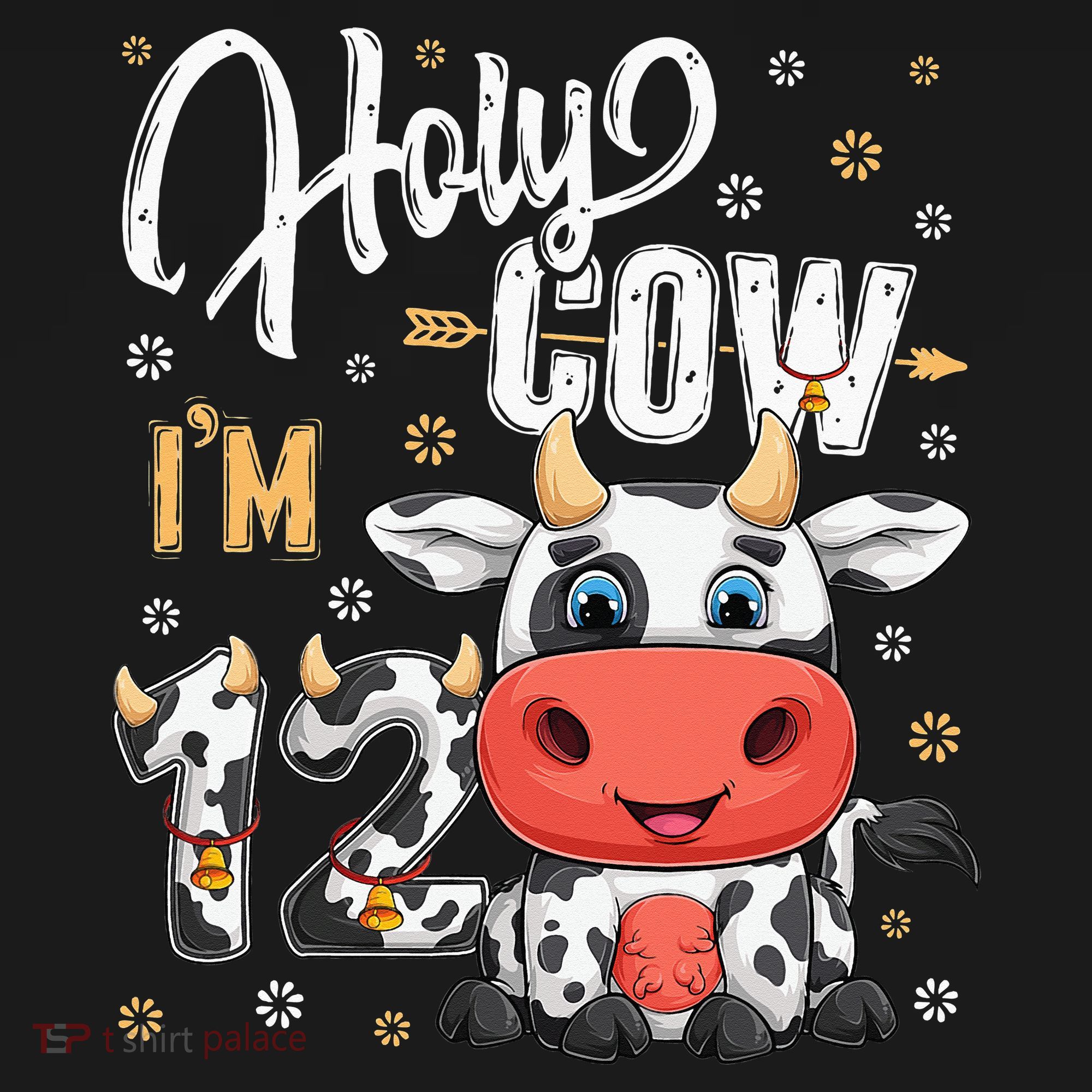 Holy Cow I'm Twelve 12 Year Old Cow Farm Theme 12th Birthday Polo