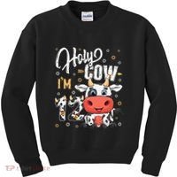 Holy Cow I'm Twelve 12 Year Old Cow Farm Theme 12th Birthday Kids Sweatshirt thumb 0