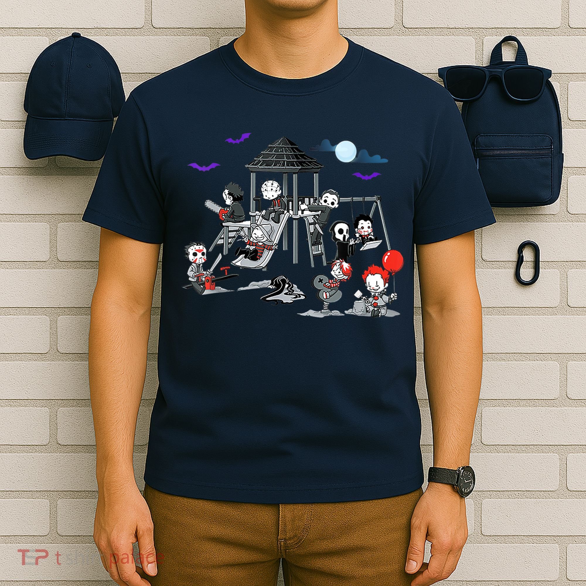 Horror Clubhouse In Park Halloween Costume Gift T-Shirt