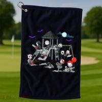 Horror Clubhouse In Park Halloween Costume Gift Golf Towel thumb 1
