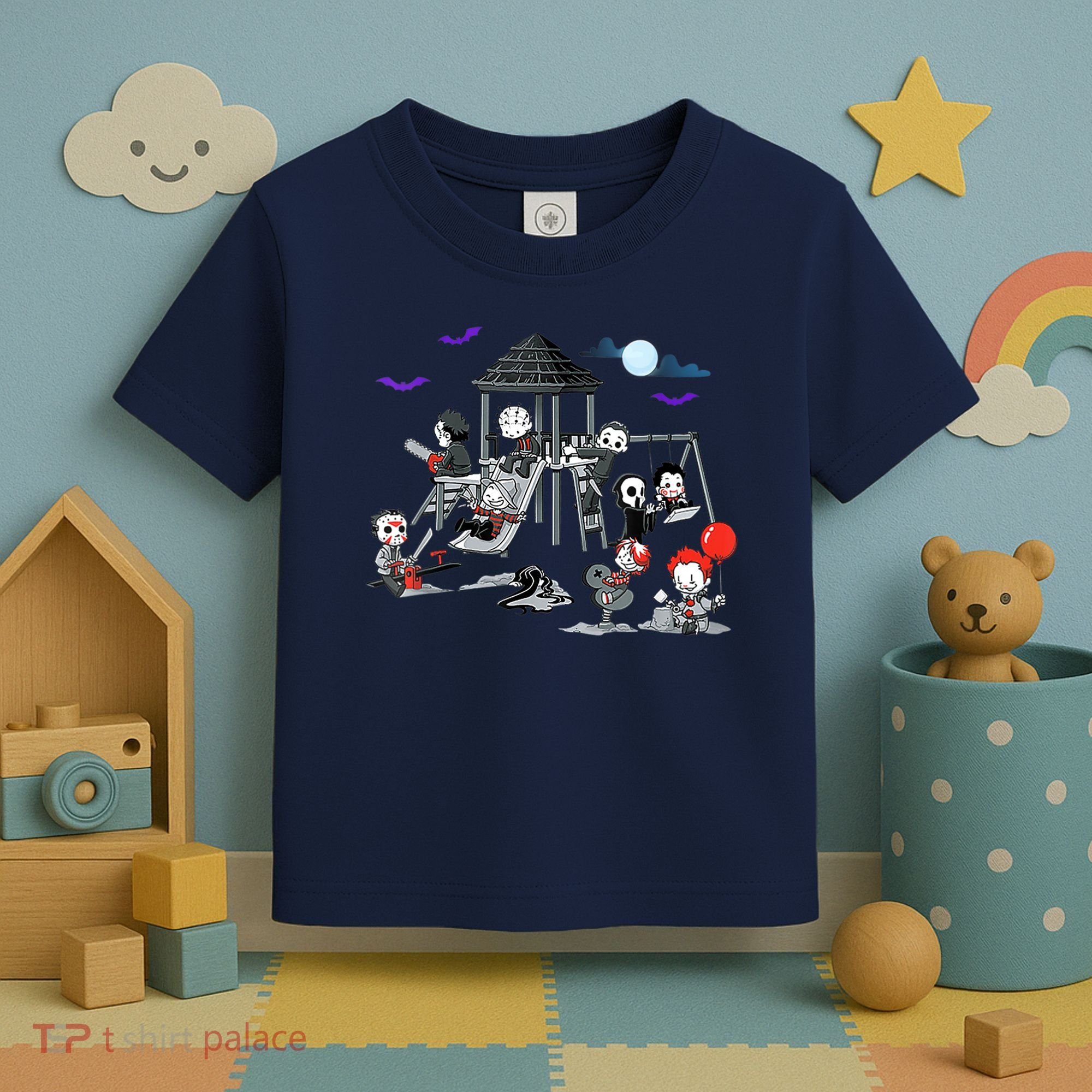 Horror Clubhouse In Park Halloween Costume Gift Toddler T-Shirt
