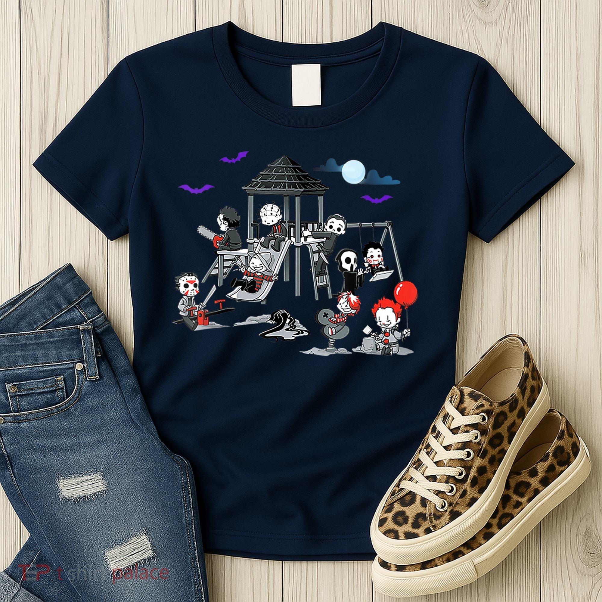 Horror Clubhouse In Park Halloween Costume Gift Women's T-Shirt