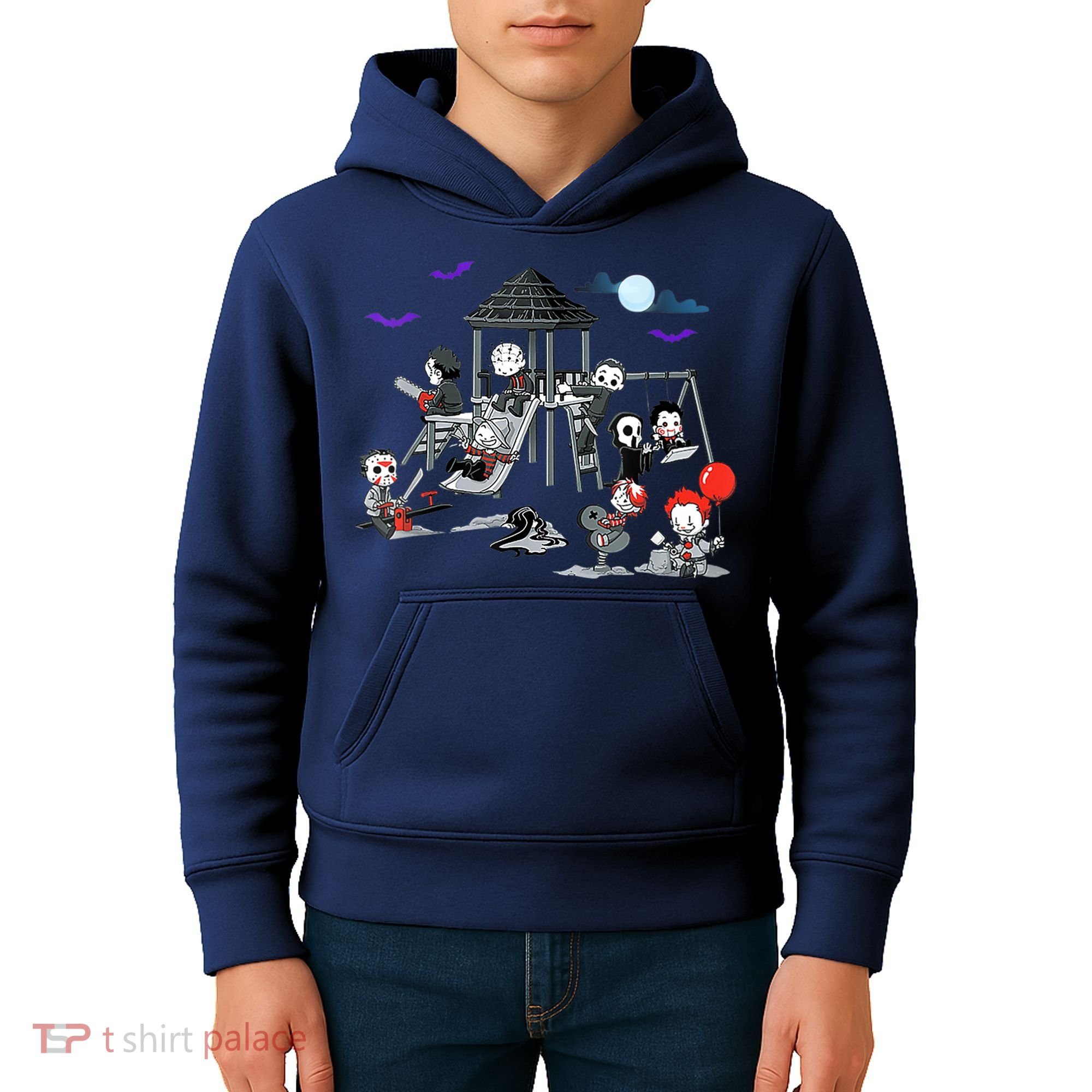 Horror Clubhouse In Park Halloween Costume Gift Kids Hoodie