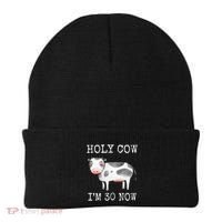 Holy Cow I'm 30 Now Funny 30th Birthday Thirty Year Sarcasm Beanie thumb 0