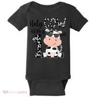 Holy Cow Im 1 Birthday 1st Cow Farm Animals Bday Baby Bodysuit thumb 0