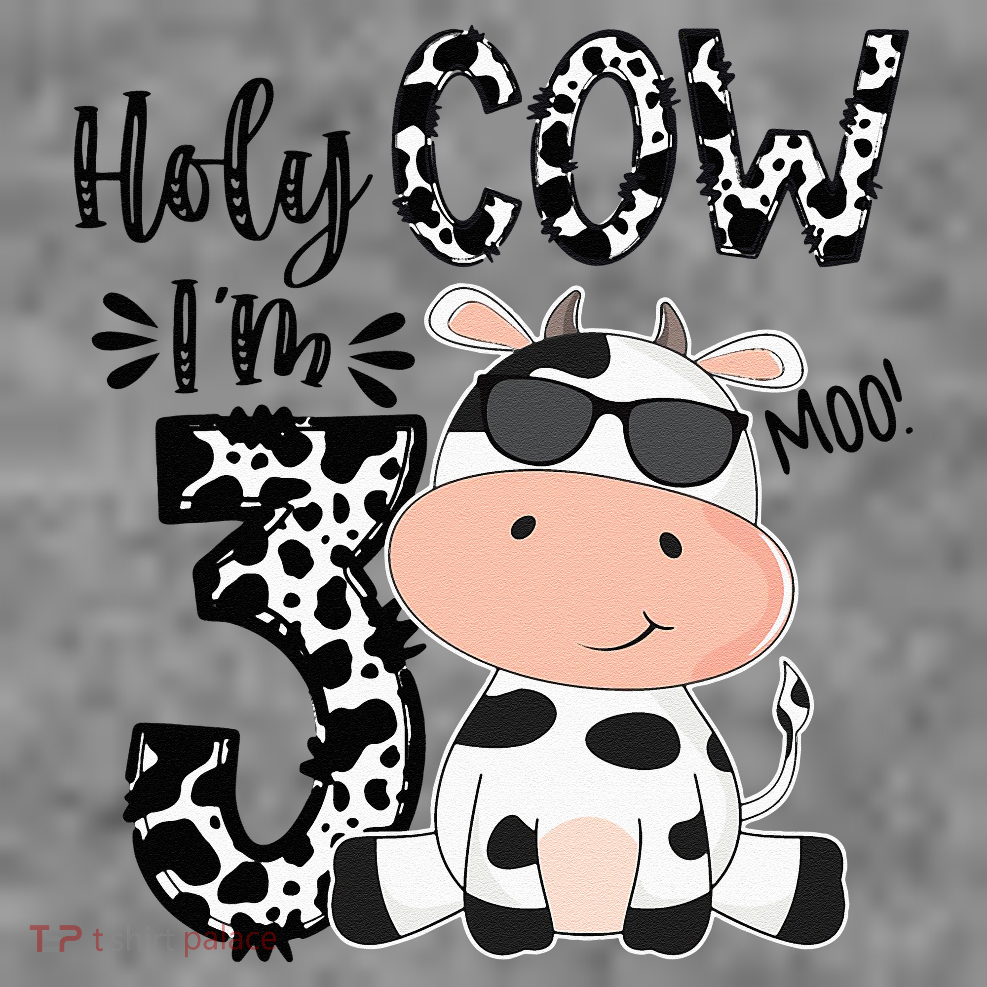 Holy Cow Im 3 Birthday Boy 3rd Cow Farm Animals Bday Toddler Hoodie
