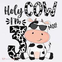 Holy Cow Im 3 Birthday Boy 3rd Cow Farm Animals Bday Kids Sweatshirt thumb 2