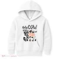 Holy Cow Im 3 Birthday Boy 3rd Cow Farm Animals Bday Kids Hoodie thumb 0