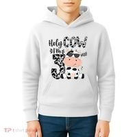Holy Cow Im 3 Birthday Boy 3rd Cow Farm Animals Bday Kids Hoodie thumb 4