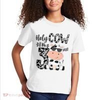 Holy Cow Im 3 Birthday Boy 3rd Cow Farm Animals Bday Kids T-Shirt thumb 2