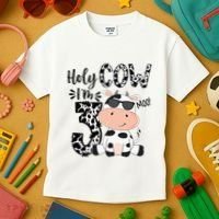 Holy Cow Im 3 Birthday Boy 3rd Cow Farm Animals Bday Kids T-Shirt thumb 3