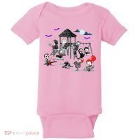 Horror Clubhouse In Park Halloween Baby Bodysuit thumb 0