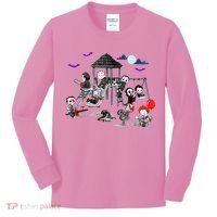 Horror Clubhouse In Park Halloween Kids Long Sleeve Shirt thumb 0
