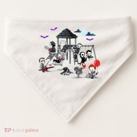 Horror Clubhouse In Park Halloween USA-Made Doggie Bandana thumb 0