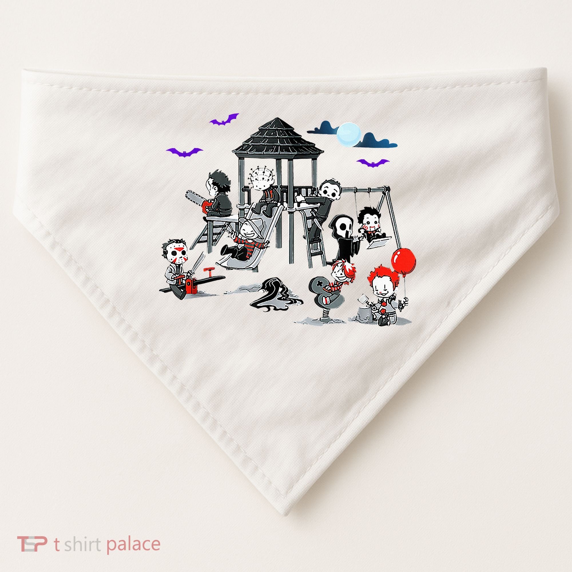 Horror Clubhouse In Park Halloween USA-Made Doggie Bandana
