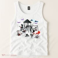 Horror Clubhouse In Park Halloween Tank Top thumb 2