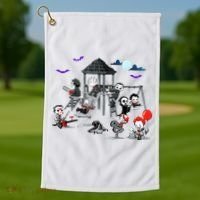 Horror Clubhouse In Park Halloween Golf Towel thumb 1