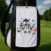Horror Clubhouse In Park Halloween Golf Towel thumb 2