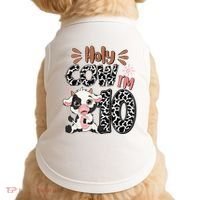 Holy Cow I'm 10 Birthday 10th Cow Farm Animals Bday Doggie Tank thumb 0