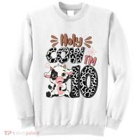 Holy Cow I'm 10 Birthday 10th Cow Farm Animals Bday Sweatshirt thumb 0