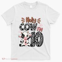 Holy Cow I'm 10 Birthday 10th Cow Farm Animals Bday T-Shirt thumb 0