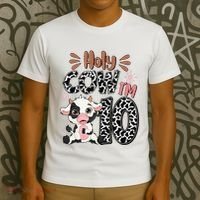 Holy Cow I'm 10 Birthday 10th Cow Farm Animals Bday T-Shirt thumb 3