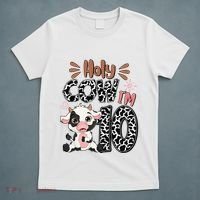 Holy Cow I'm 10 Birthday 10th Cow Farm Animals Bday T-Shirt thumb 5
