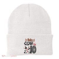 Holy Cow I'm 10 Birthday 10th Cow Farm Animals Bday Beanie thumb 0