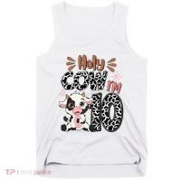 Holy Cow I'm 10 Birthday 10th Cow Farm Animals Bday Tank Top thumb 0