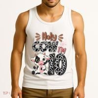 Holy Cow I'm 10 Birthday 10th Cow Farm Animals Bday Tank Top thumb 3