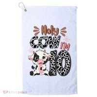 Holy Cow I'm 10 Birthday 10th Cow Farm Animals Bday Golf Towel thumb 0