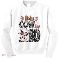 Holy Cow I'm 10 Birthday 10th Cow Farm Animals Bday Kids Sweatshirt thumb 0