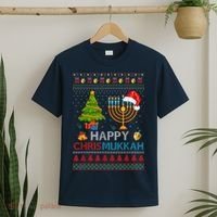 Happy Chrismukkah Jewish Hanukkah Chanukah Ugly Christmas T-Shirt thumb 2