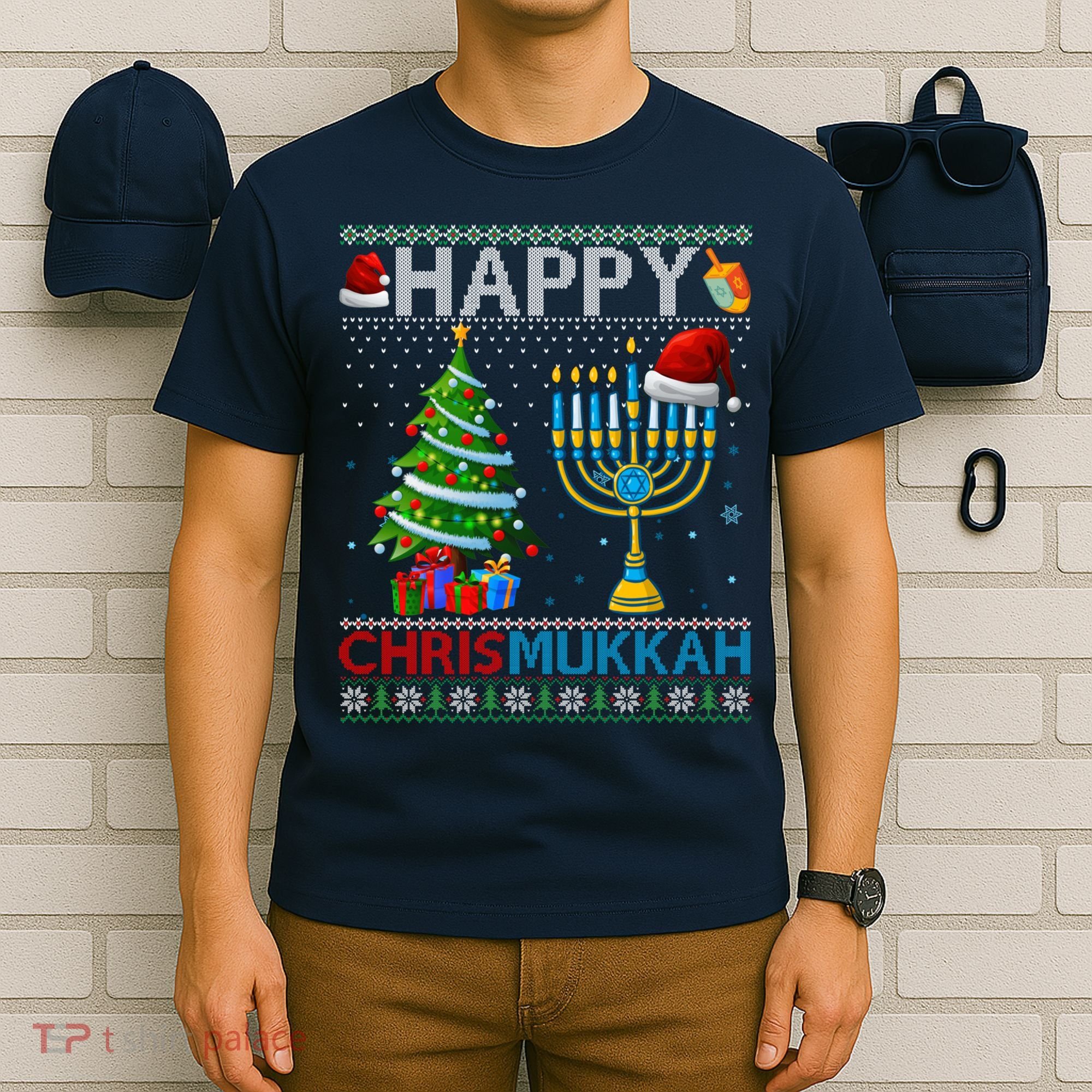 Happy Chrismukkah Jewish Christmas Hanukkah Chanukah T-Shirt