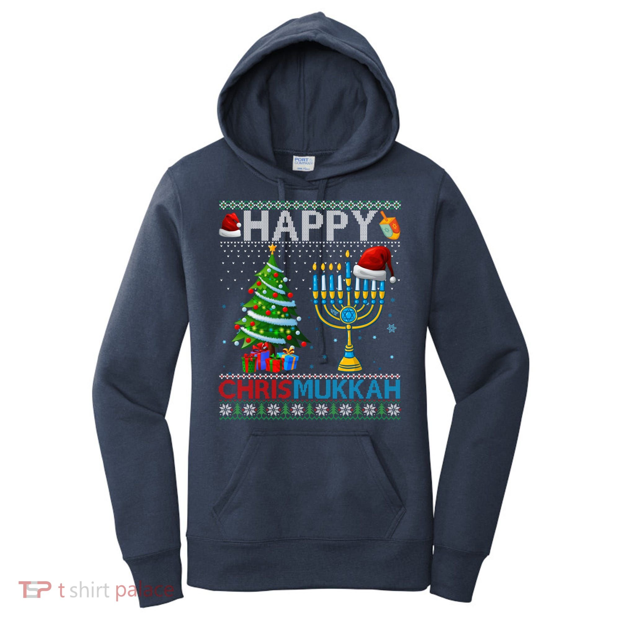 Happy Chrismukkah Jewish Christmas Hanukkah Chanukah Women's Hoodie