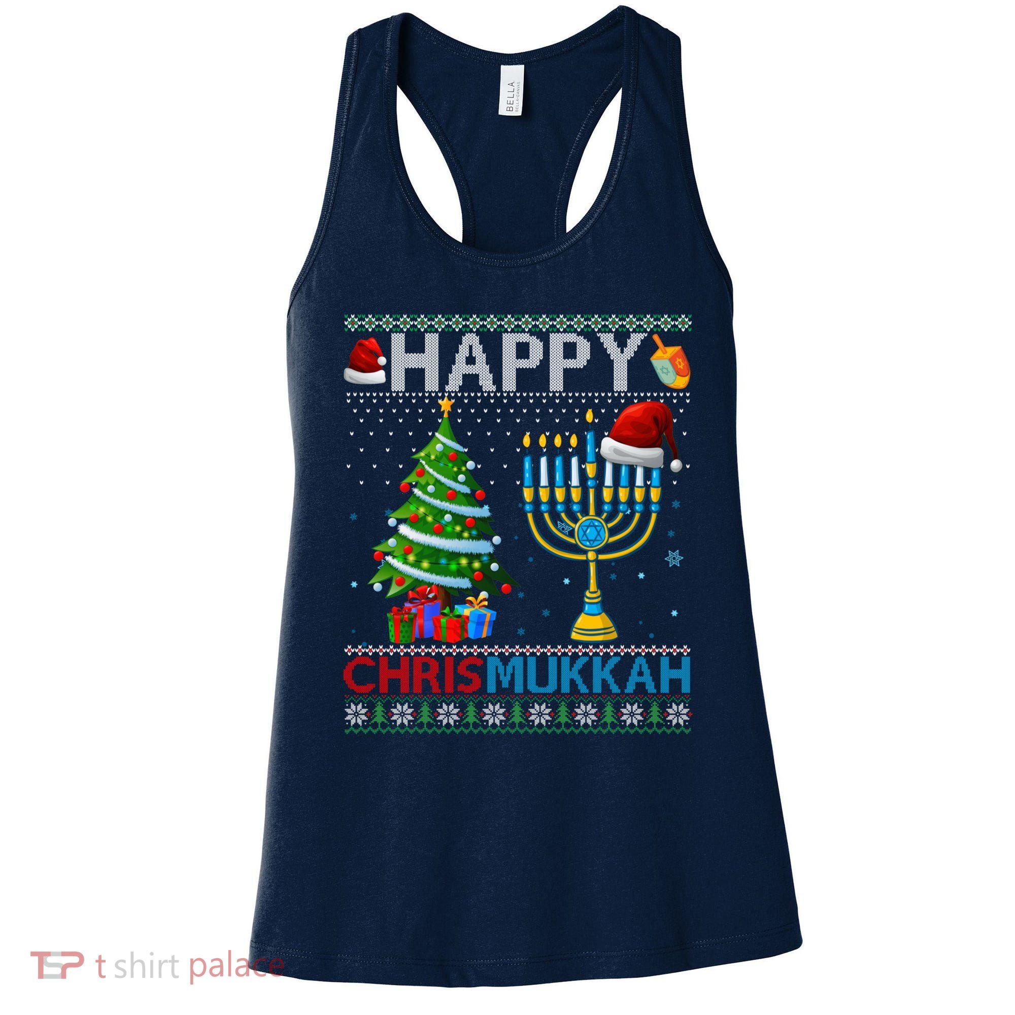 Happy Chrismukkah Jewish Christmas Hanukkah Chanukah Women's Tank Top