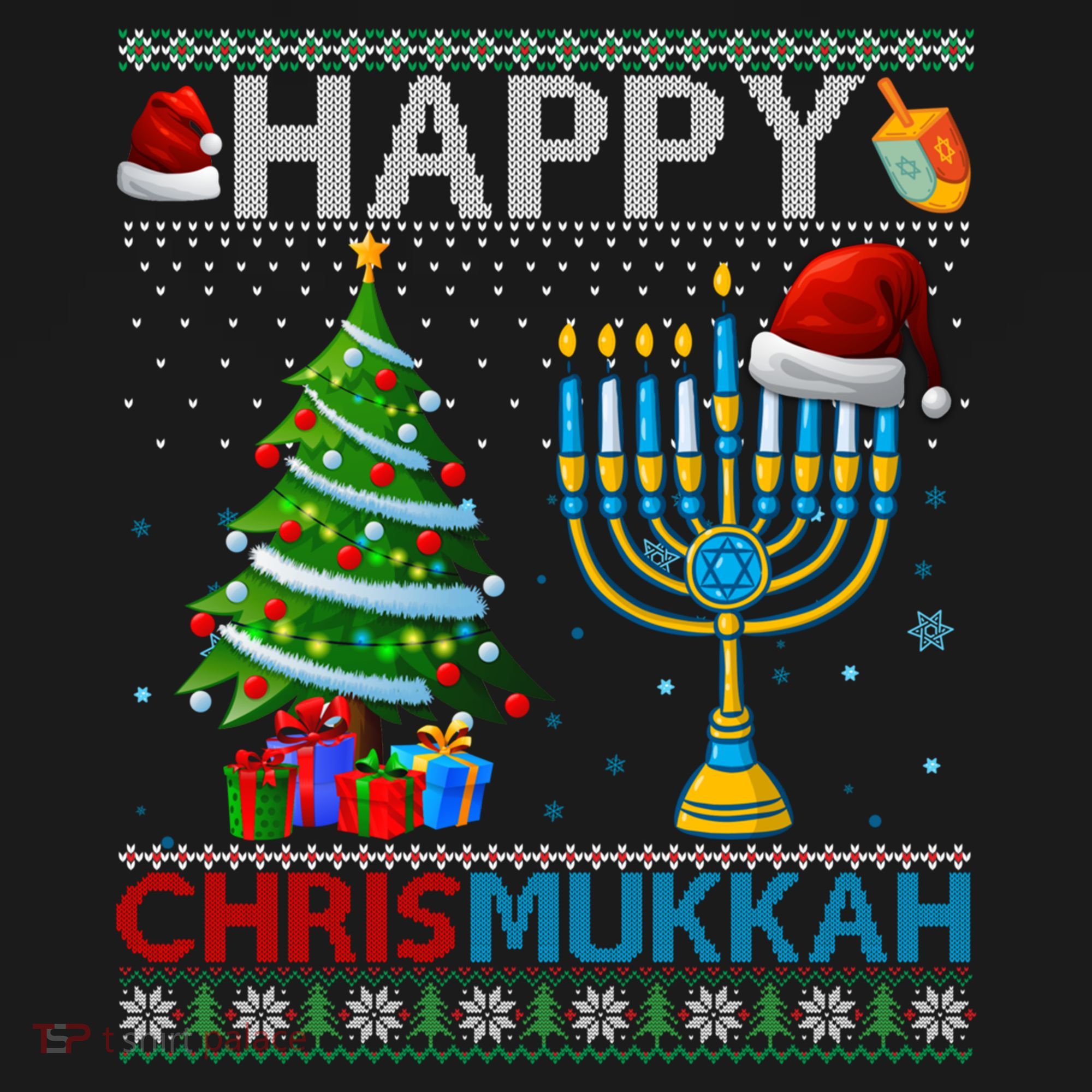 Happy Chrismukkah Jewish Christmas Hanukkah Chanukah Meaningful Gift Women's Hoodie