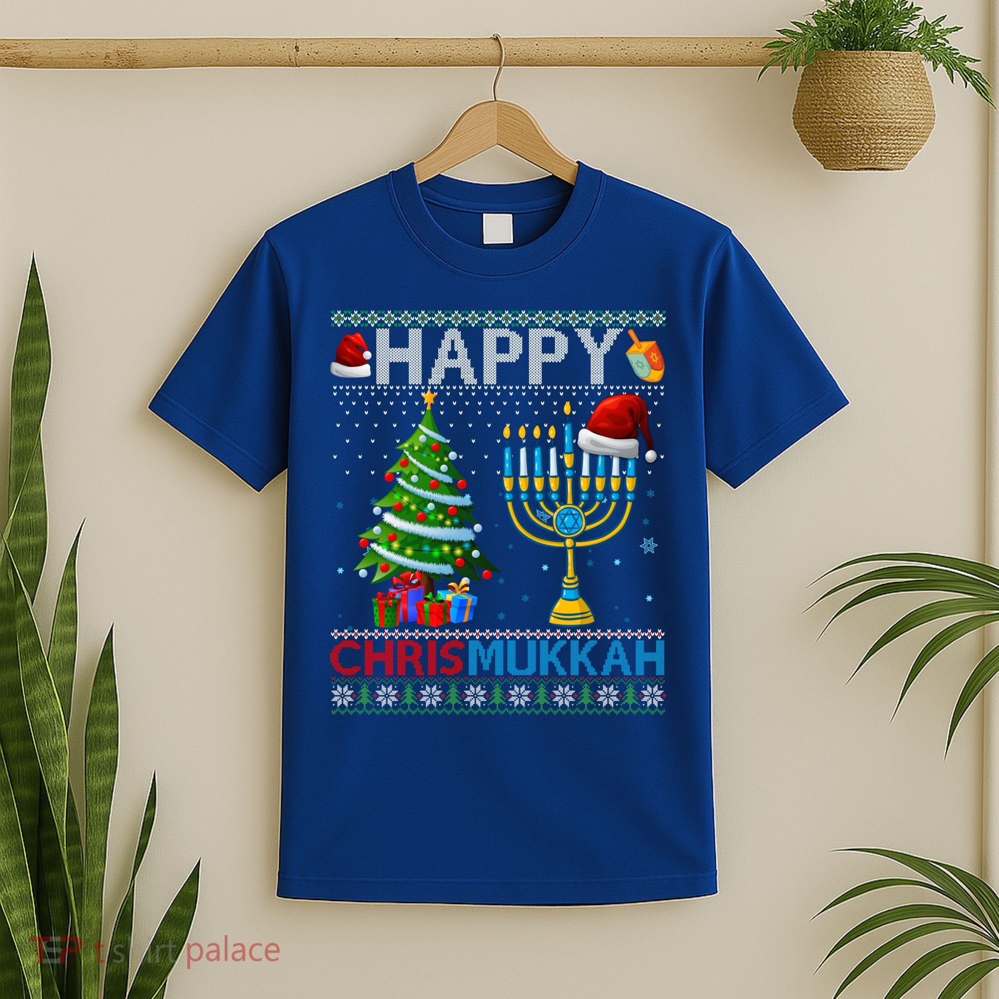 Happy Chrismukkah Jewish Christmas Hanukkah Chanukah Meaningful Gift T-Shirt