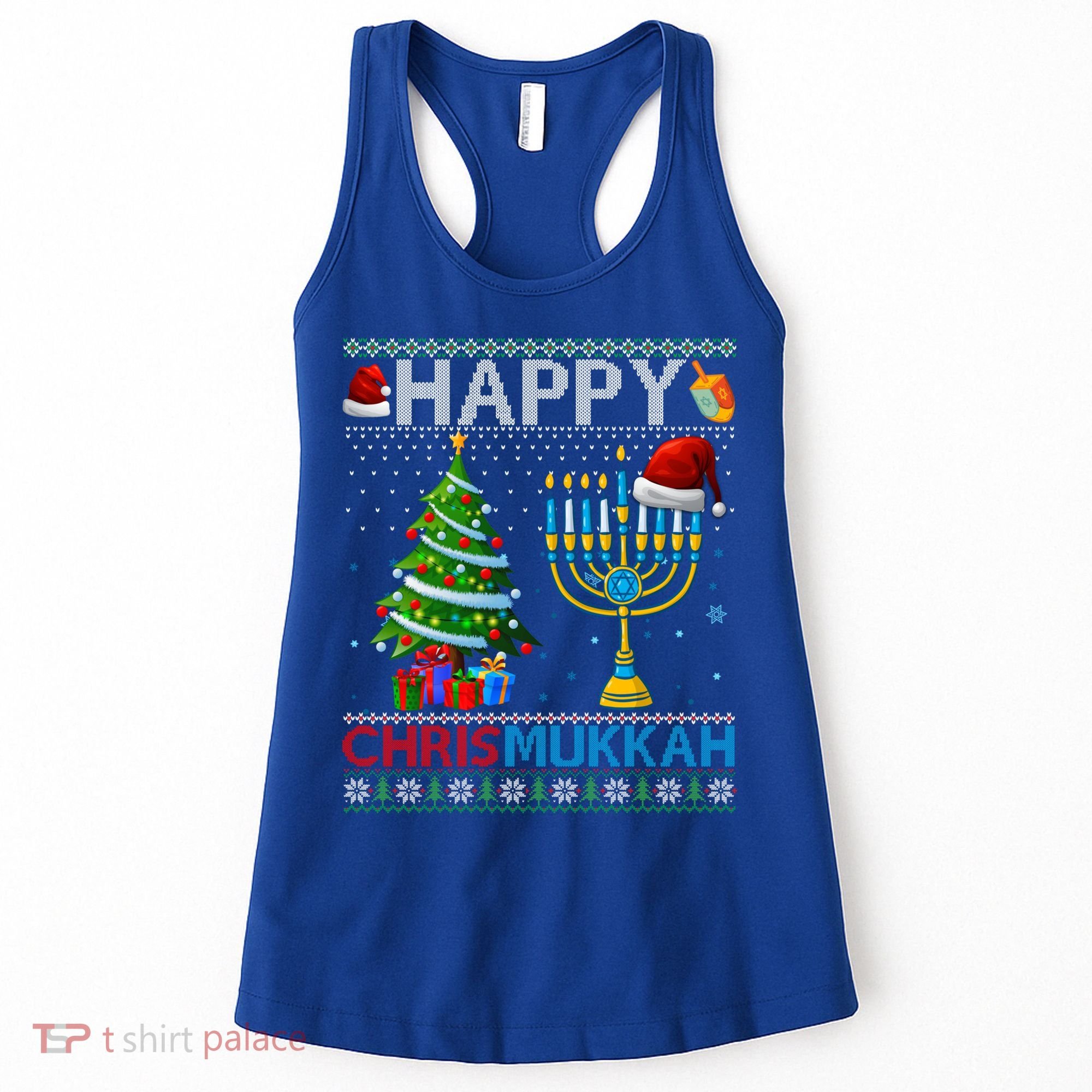 Happy Chrismukkah Jewish Christmas Hanukkah Chanukah Meaningful Gift Women's Tank Top