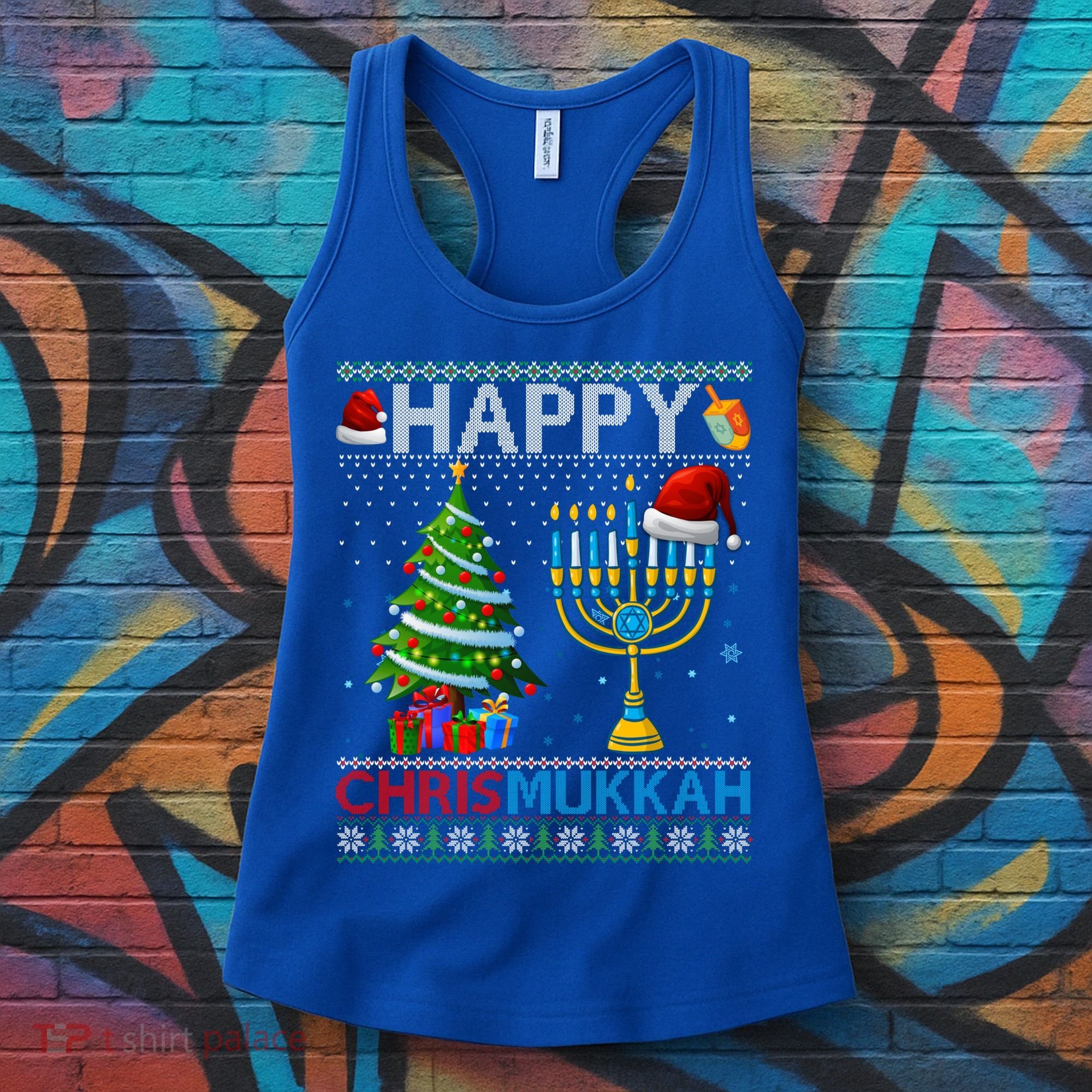 Happy Chrismukkah Jewish Christmas Hanukkah Chanukah Meaningful Gift Women's Tank Top